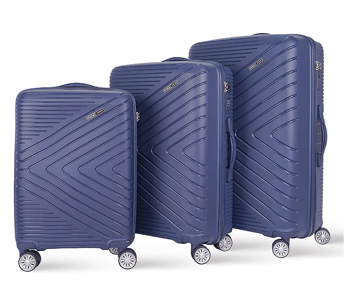 Para John PJTR3149 Bricks 3 Pieces Trolley Luggage Set - Navy - Zoom Image 1