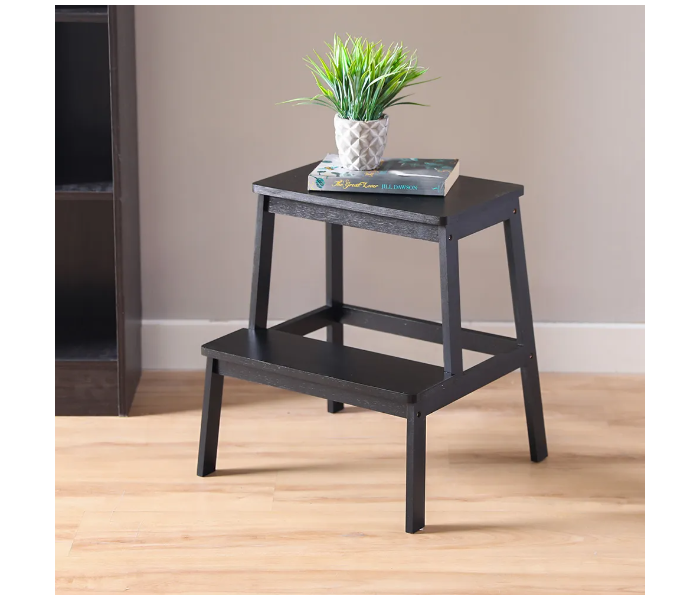 Danube Home Albany 2 Step Bamboo Wood Stool - Black - Zoom Image 1