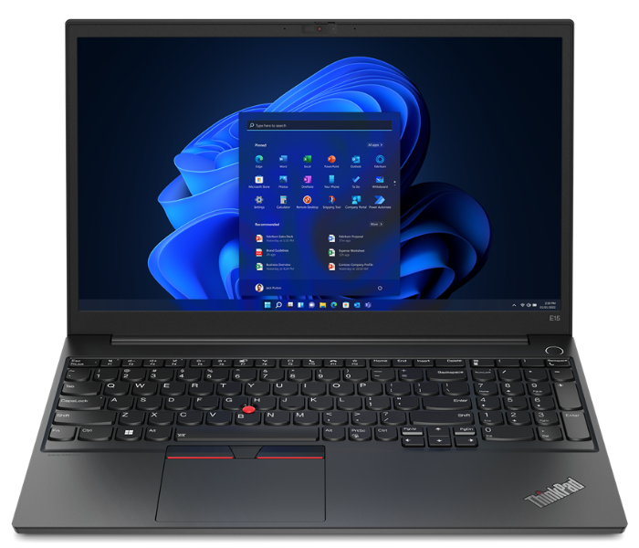 LENOVO THINKPAD E15-G4- 21E6008CGR 15.6 Inch FHD Intel Core i7-1255U 8GB DDR4 RAM 512GB SSD Integrated Intel Iris Xe Graphics DOS with Bag - Black - Zoom Image 1