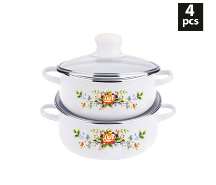 OE-5509 4 Pieces DDSTK Casserole Set - White - Zoom Image