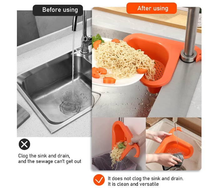 Triangle Sink Corner Food Catcher Kitchen Sink Strainer Basket Multifunctional Swan Drain Basket for Kitchen Sink ONE PC - Zoom Image 3