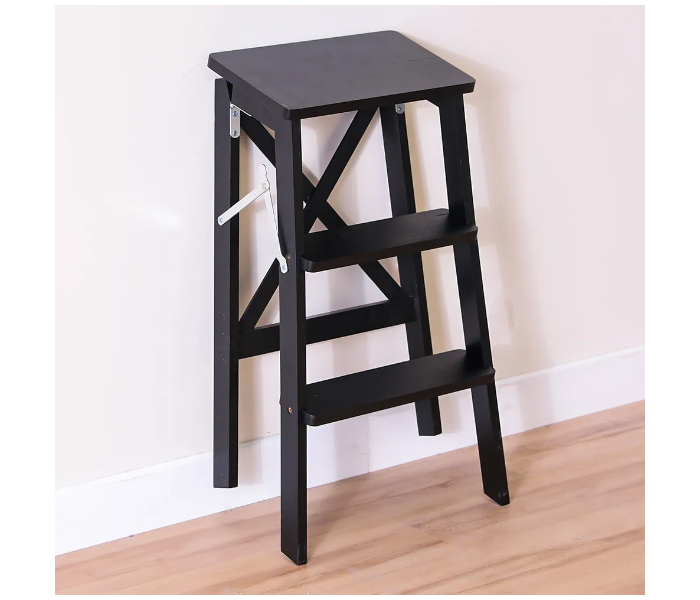 Danube Home Albany 3 Step Bamboo Wood Stool - Black - Zoom Image 3