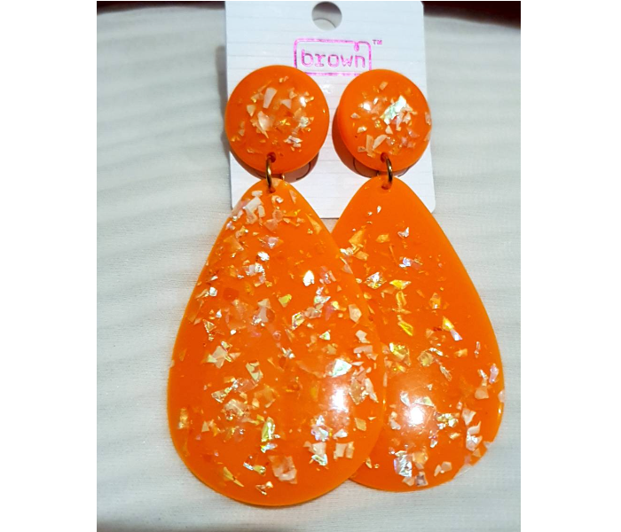 Strabella TSB17c Weightless Hanging Earrings for Women - Orange - Zoom Image