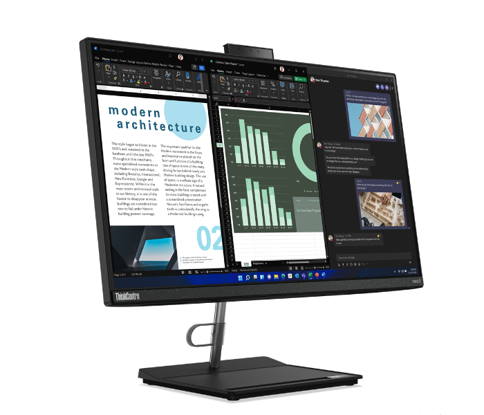 Lenovo 12B0002MGR ThinkCenter Neo 30a-24 AIO 23.8 Inch FHD Intel Core i7-1260P Processor 8GB DDR4 RAM 512GB SSD Integrated Intel Iris Xe Graphics Windows 11 Pro 64 - Black - Zoom Image 2