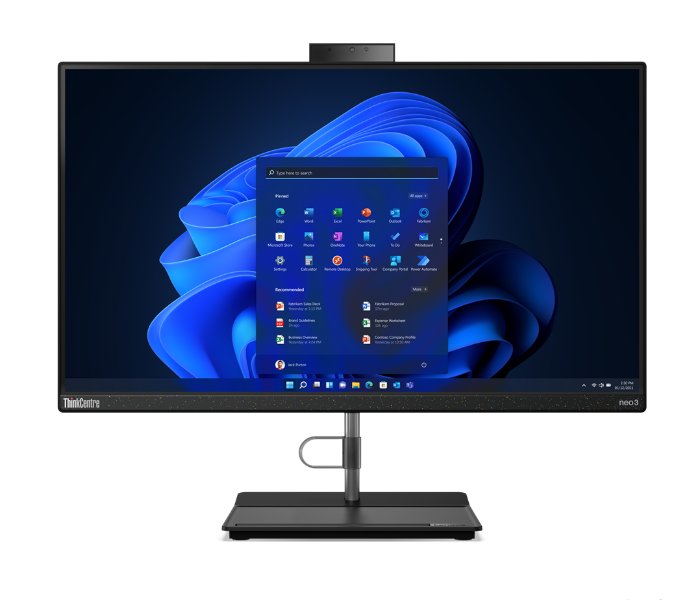 Lenovo 12B0002MGR ThinkCenter Neo 30a-24 AIO 23.8 Inch FHD Intel Core i7-1260P Processor 8GB DDR4 RAM 512GB SSD Integrated Intel Iris Xe Graphics Windows 11 Pro 64 - Black - Zoom Image 1