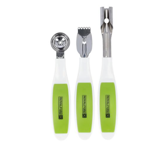 Royalford RF10776 3 Piece Kitchen Gadget Set - Green and Silver - Zoom Image 1