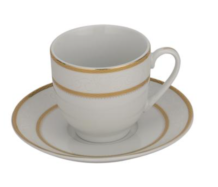 Royalford RF10553 180ml 12 Piece Tea Cup and Saucer Set - White - Zoom Image 4