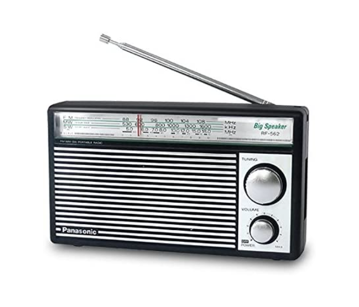 Panasonic RF 562 AM FM SW Shortwave Transistor Radio - Black and Silver - Zoom Image 1