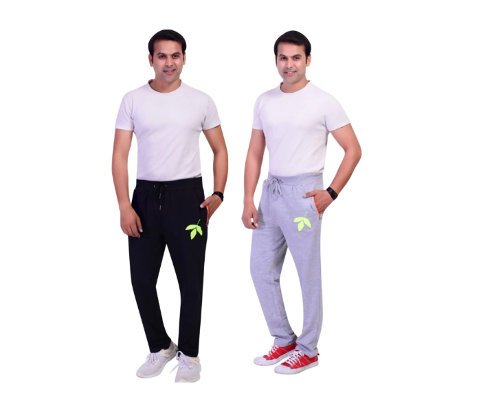 Casper CAMP2 Pack Of 2 Small Track Pant for Men - Black and Grey - Zoom Image 1