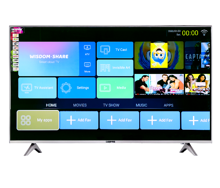 Geepas GLED3202SEHD 32-inch Smart HD LED TV - Black - Zoom Image 1