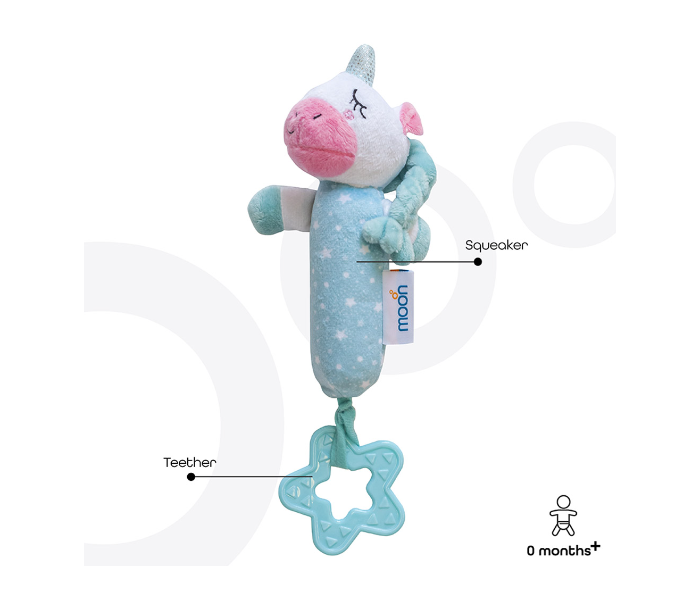 Moon MNNSTMT04 Unicorn Soft Rattle Toy for Babies - Blue - Zoom Image 2