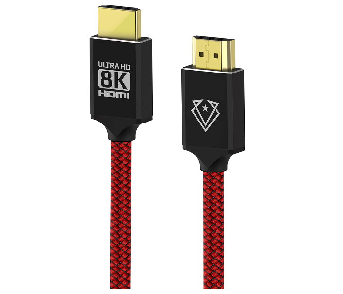 Vertux DXB000229 8K Nylon Braided Hdmi 2.1 Cable - Red - Zoom Image 1