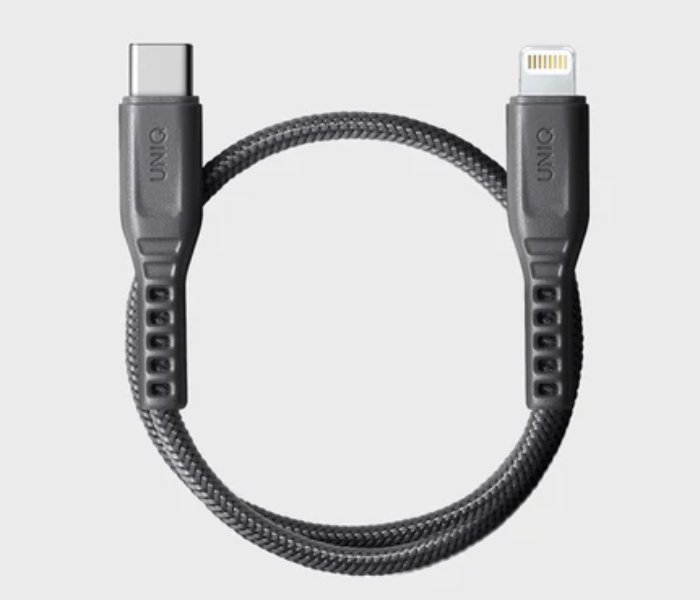 Uniq Flex 30cm Usb-C To Lightning Strain Relief Cable - Charcoal - Zoom Image