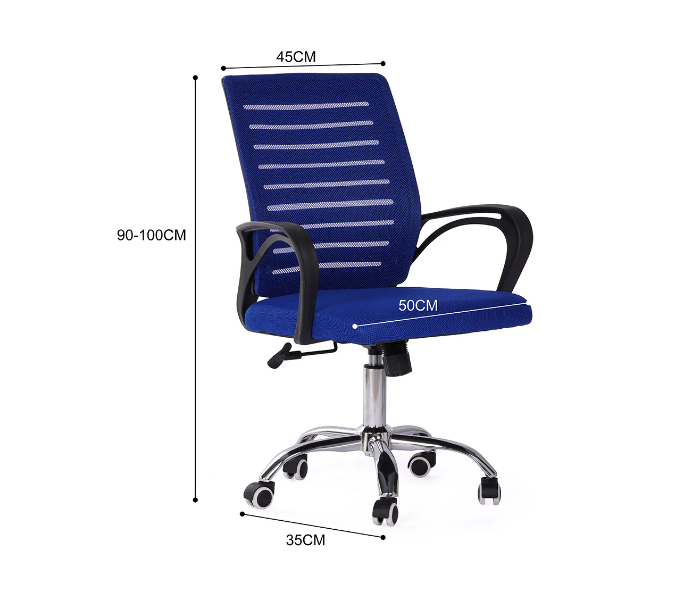 Danube Home Marvel Mid Back Office Chair - Blue - Zoom Image 3