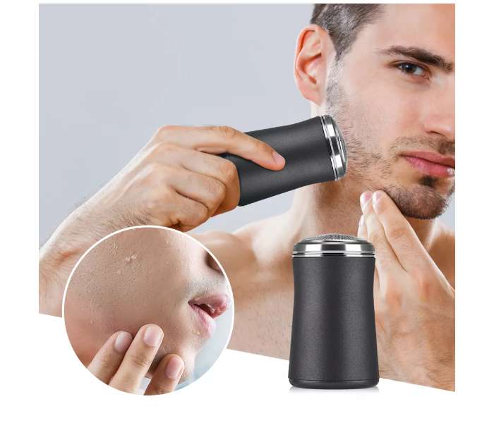 Galaxy Rechargeable Beard Shaver Mini Pocket Size Washable Electric Razor for Men - Black - Zoom Image 1