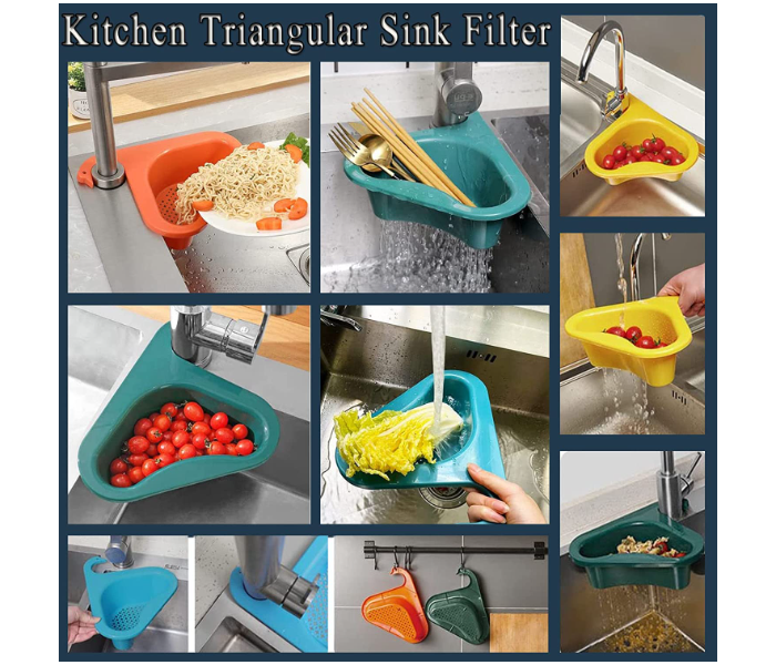 Triangle Sink Corner Food Catcher Kitchen Sink Strainer Basket Multifunctional Swan Drain Basket for Kitchen Sink ONE PC - Zoom Image 1