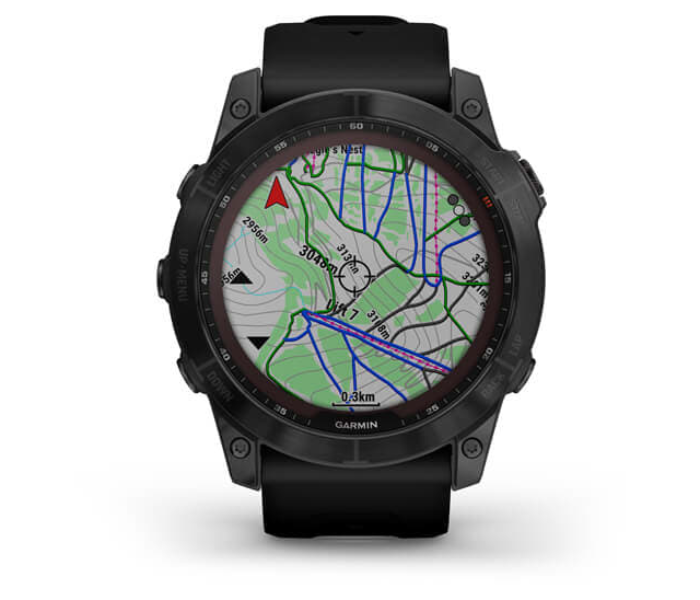 Garmin 010-02541-23 Fenix 7X Sapphire Solar Edition Black DLC Titanium with Black Band - Zoom Image 3