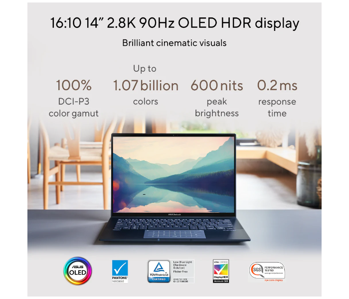 ASUS ZENBOOK   UX3402ZA-OLED1P7W-BLUE 14 Inch OLED Intel Core i7 1260P Processor 16GB RAM 1TB SSD Intel Iris X Graphics Windows 11 Home - Blue - Zoom Image 5