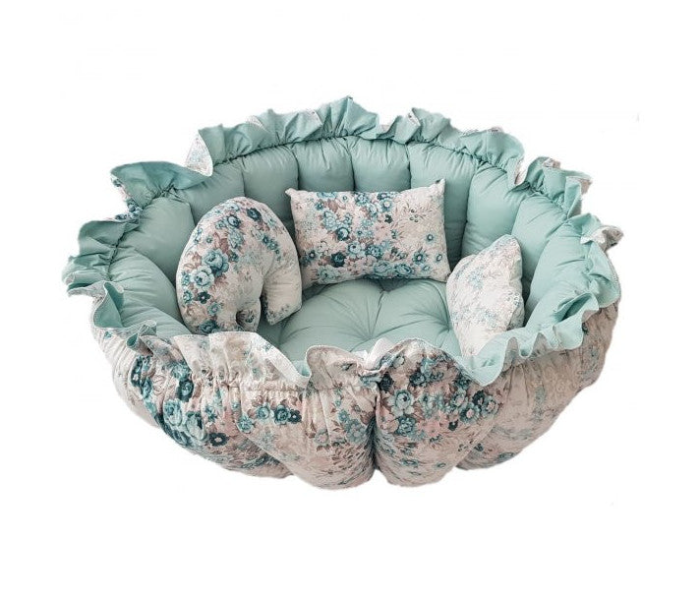 Baby Nest Round Playing Mat Floral - Green - Zoom Image 1