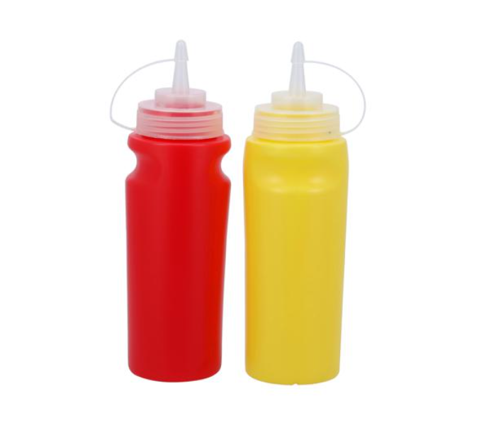 Royalford RF10729 600ml 2 Pieces Ketchup Bottle - Red and Yellow - Zoom Image 1