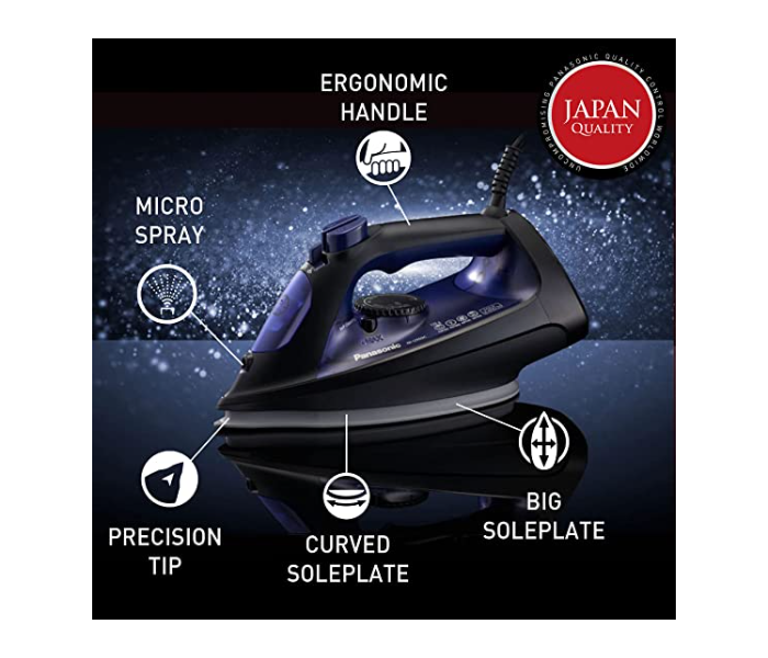 Panasonic NI JU 700 2400 Watts Ceramic Soleplate Steam Iron - Black - Zoom Image 2