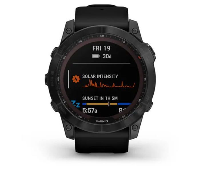 Garmin 010-02541-23 Fenix 7X Sapphire Solar Edition Black DLC Titanium with Black Band - Zoom Image 2