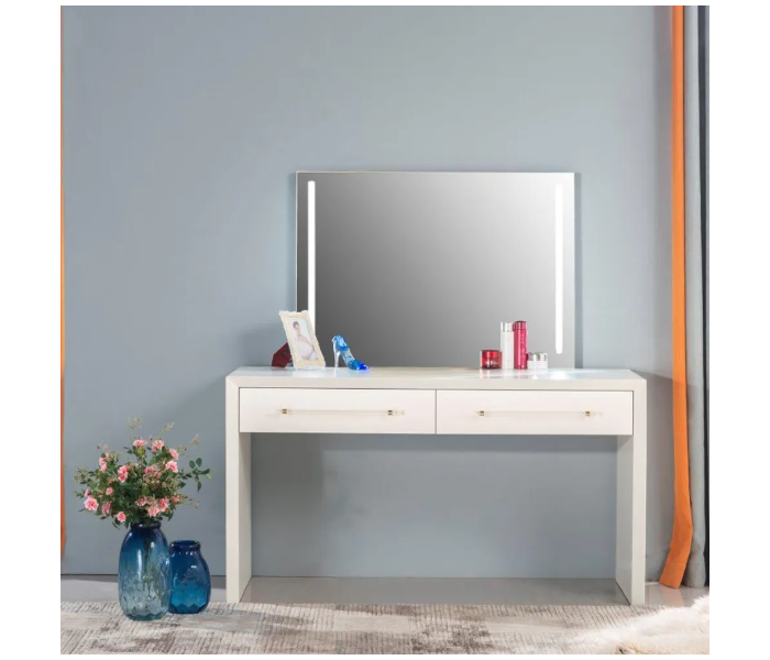 Danube Home Deino Dresser and Mirror with Lighting - Pearl White - Zoom Image 1