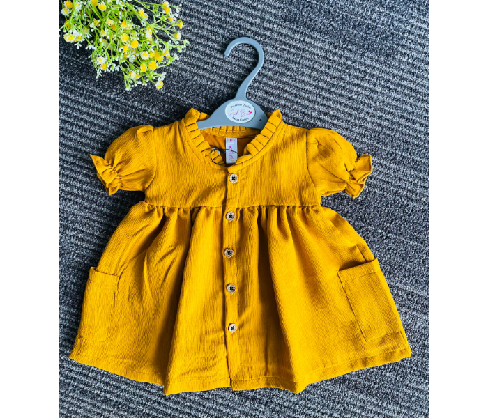 Ash Bae FR023SS Bella Yellow Orange Small Frock for Baby Girls - Yellow - Zoom Image