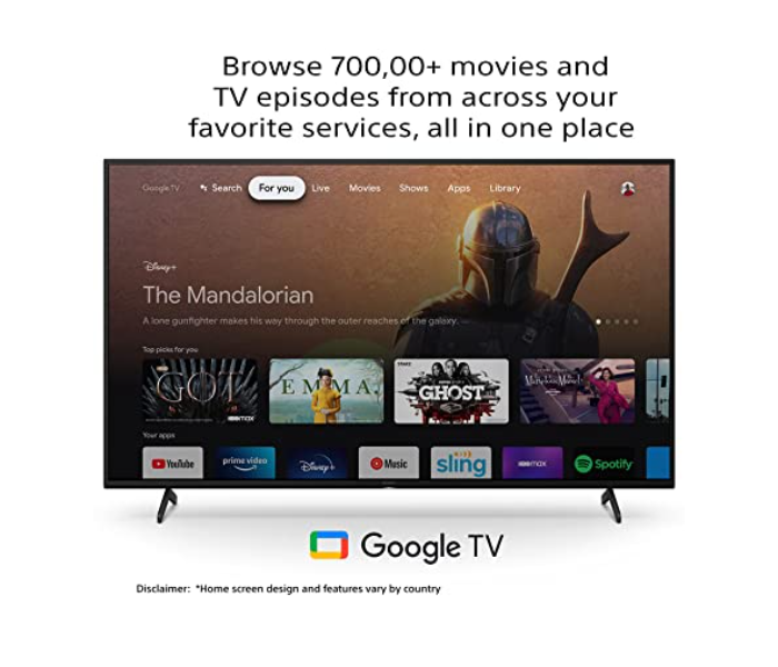 Sony KD-65X75K Bravia 65 Inch 4K Ultra HD Smart LED Google TV - Black - Zoom Image 2