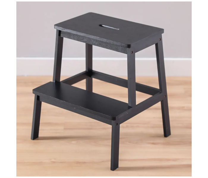 Danube Home Albany 2 Step Bamboo Wood Stool - Black - Zoom Image 2