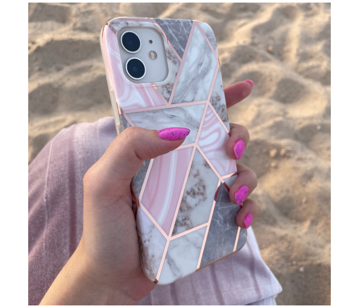 Protective Case Art Print Pink Marble Mobile Case For iPhone 12 Pro - Pink - Zoom Image 1