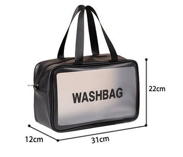 Easy Handcarry Multifunction Korea Style TPU Large Storage Wash Cosmetic Bag - Black - Zoom Image 3