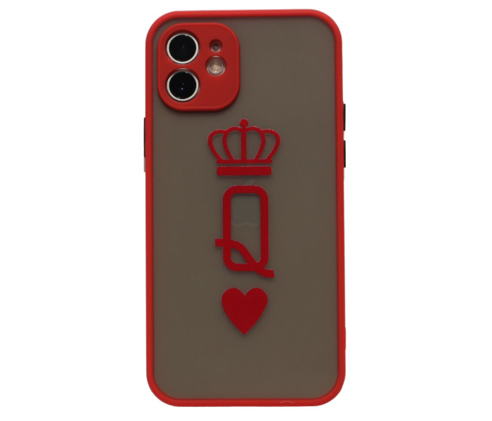 Matt Translucent Red Case Art Print Queen Mobile Cases For iPhone 13 Pro - Red and Grey - Zoom Image 1