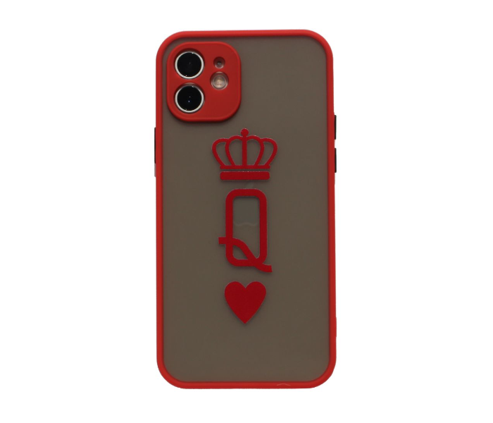 Matt Translucent Red Case Art Print Queen Mobile Cases For iPhone 11 - Red and Grey - Zoom Image 1