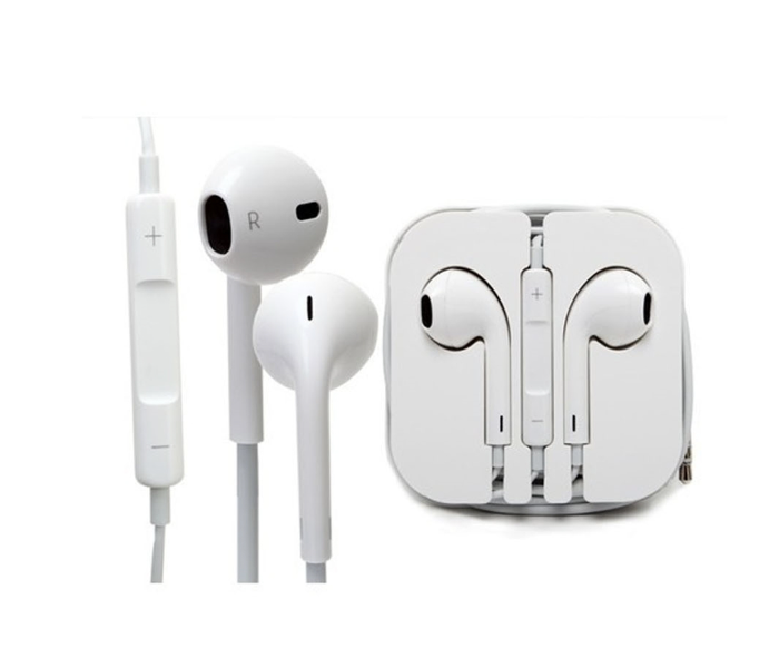 Wired In Ear Earphone with Mic - White - Zoom Image 1