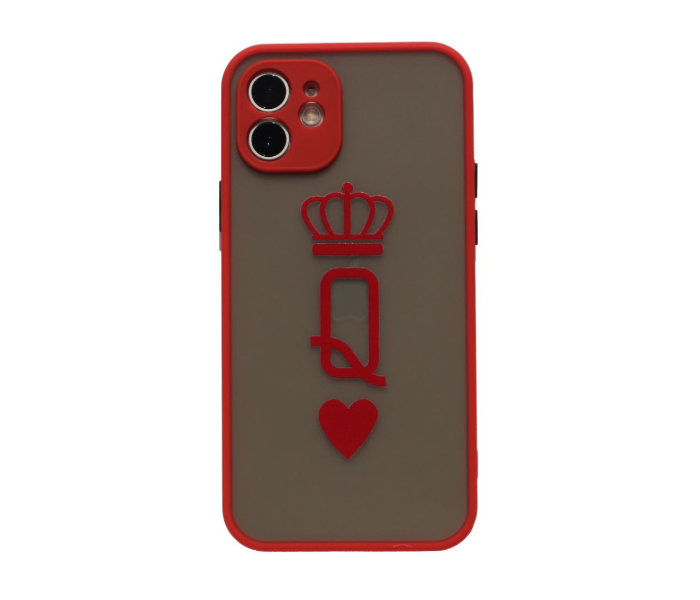 Matt Translucent Red Case Art Print Queen Mobile Cases For iPhone 11 Pro Max - Red and Grey - Zoom Image 1