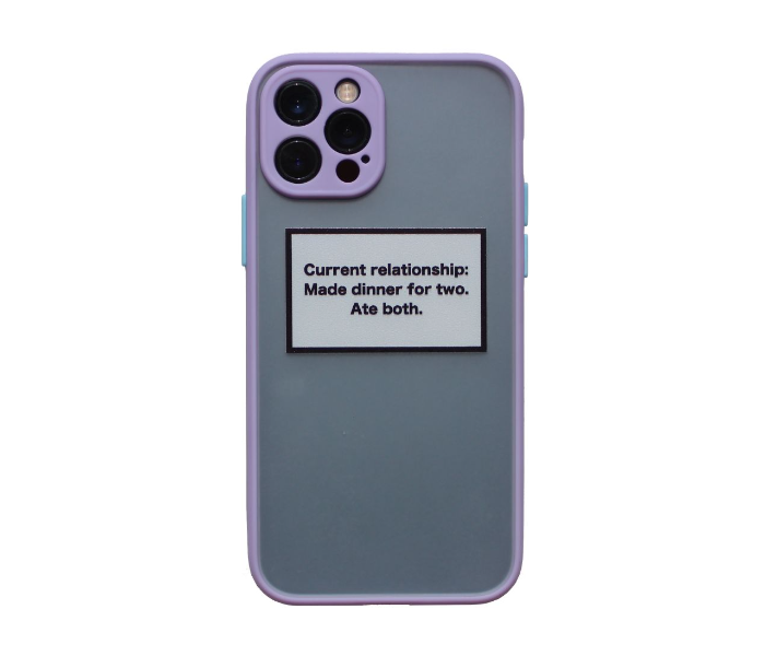 Matt Translucent Case Purple Bumper Art Print Relationship Status Mobile Cases For iPhone 12 Pro - Purple - Zoom Image 1