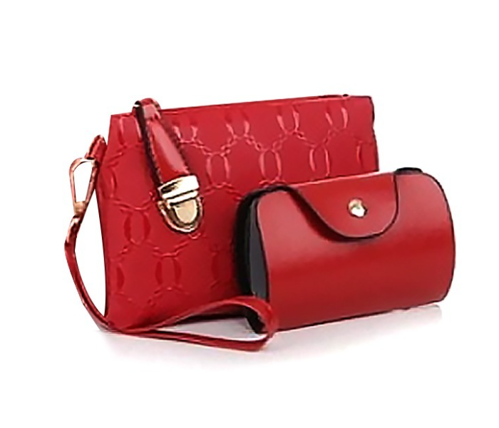 Ladies Luxury Bag 2 Pieces Set DDSK with Bear JA064 - Maroon - Zoom Image