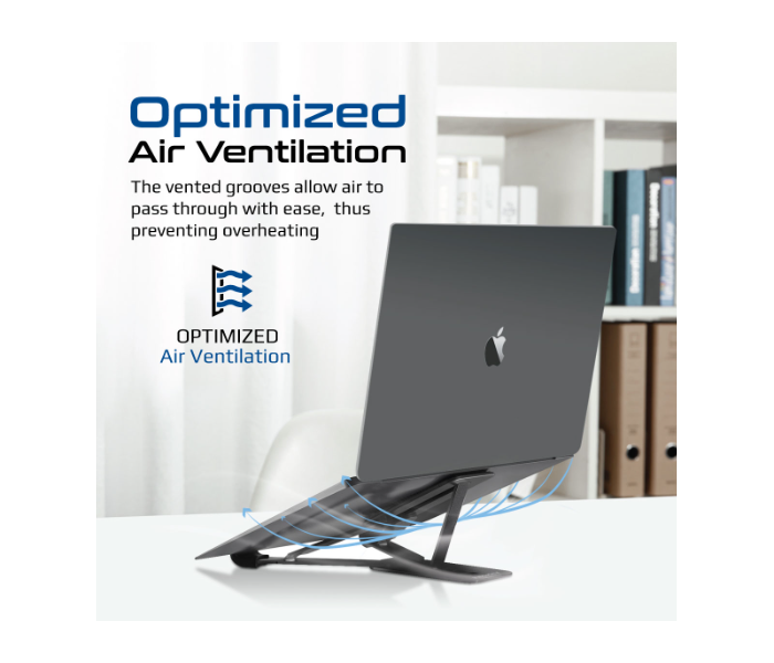 Promate POCKETMOUNT Optimized Air Ventilation Laptop Stand - Black - Zoom Image 3