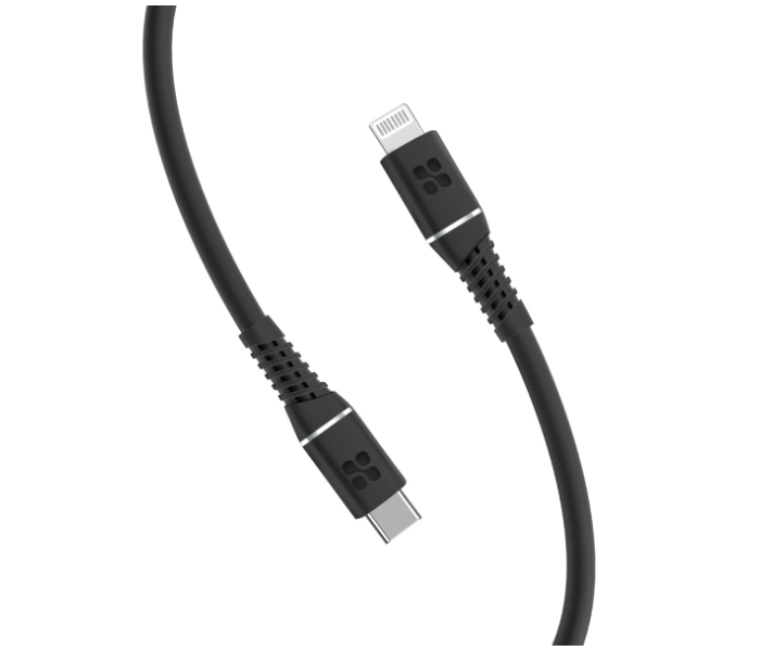 Promate POWERLINE-CI120 20W 1.2m Cord USB-C to Lightning Cable PD - Black - Zoom Image 1