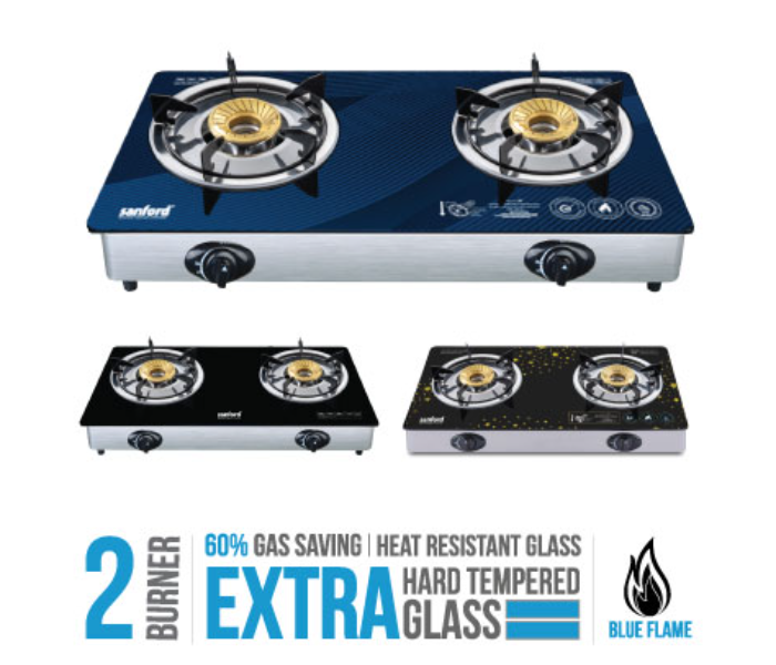 Sanford SF5228GC B Double Burner Stainless Steel Gas Stove - Black and Silver - Zoom Image