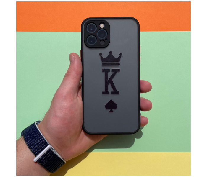 Matt Translucent Black Case Art Print King Mobile Cases For iPhone 11 - Black and Grey - Zoom Image 2