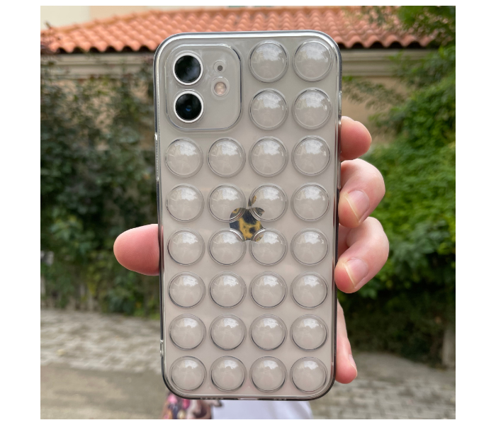 Transparent Grey Case Bubbles Mobile Case For iPhone 12 Pro Max - Grey - Zoom Image 2