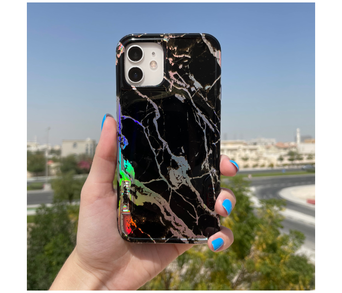 Black Marble Case Gradient Design Mobile Cases For iPhone 12 Pro Max - Black - Zoom Image 2