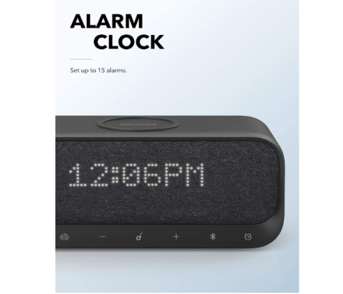 Anker A3300211 Wakey Bluetooth Speaker with Alarm Clock - Black - Zoom Image 4