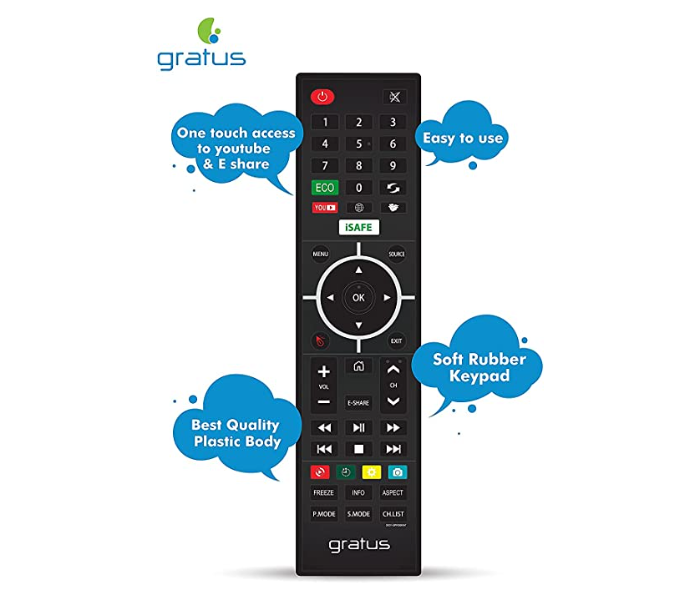 Gratus GASLED32ACFL 32 Inch Full HD Smart TV - Black - Zoom Image 5