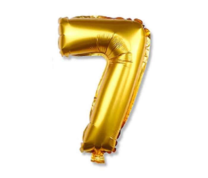 Number-7 16 Inch Number Aluminum Balloon - Golden - Zoom Image 1