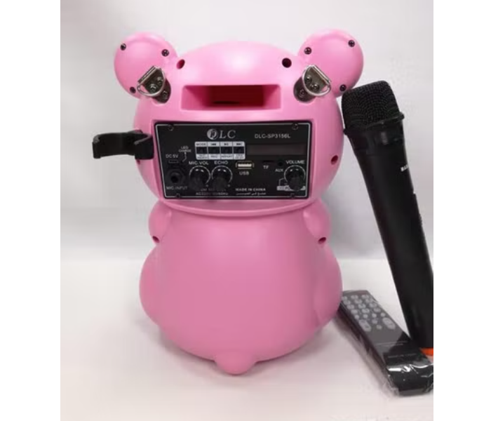 DLC DLC-SP3156 Portable Bear Shape Bluetooth Speaker - Pink - Zoom Image 2