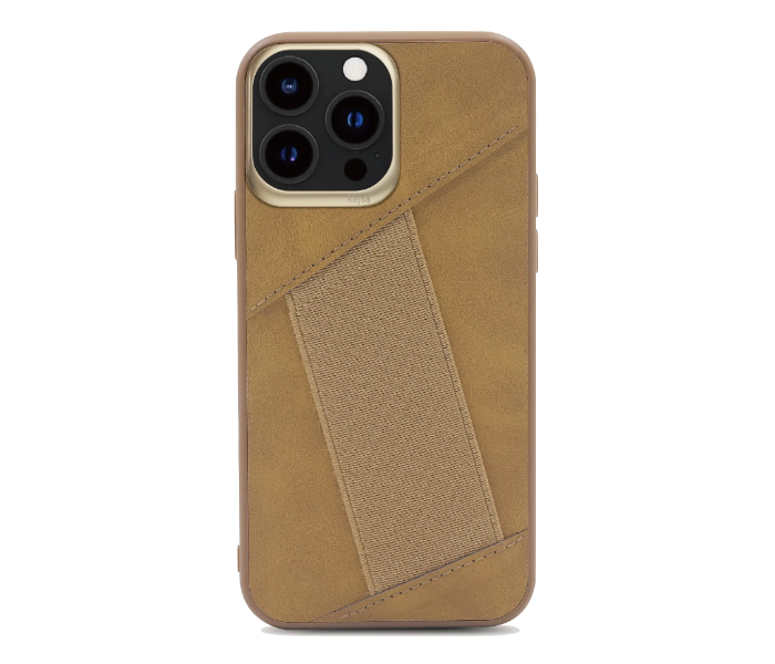 Kajsa Leather Case Elastic Hand Grip Back Case for iPhone 13 Pro - Zoom Image 1