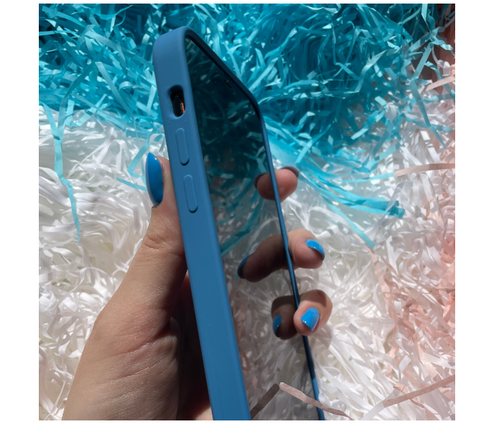 Liquid Silicone Blue Case Magnet Grip Stand Mobile Case For iPhone 12 Pro Max - Blue - Zoom Image 5